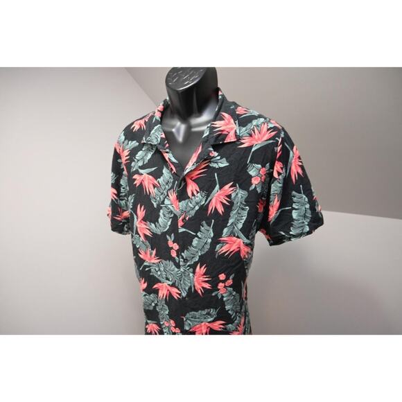 Express Rayon Hawaiian Shirt Button Up Floral Short Sleeve Mens Sz XL - Picture 3 of 9
